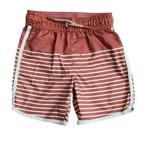 Cat & Jack size 4T Orange and White Striped Swim Trunks